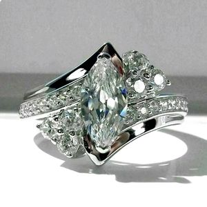 2ct Marquise-Cut ~ Moissanite Cluster Ring - Bridal - Wedding - Engagement